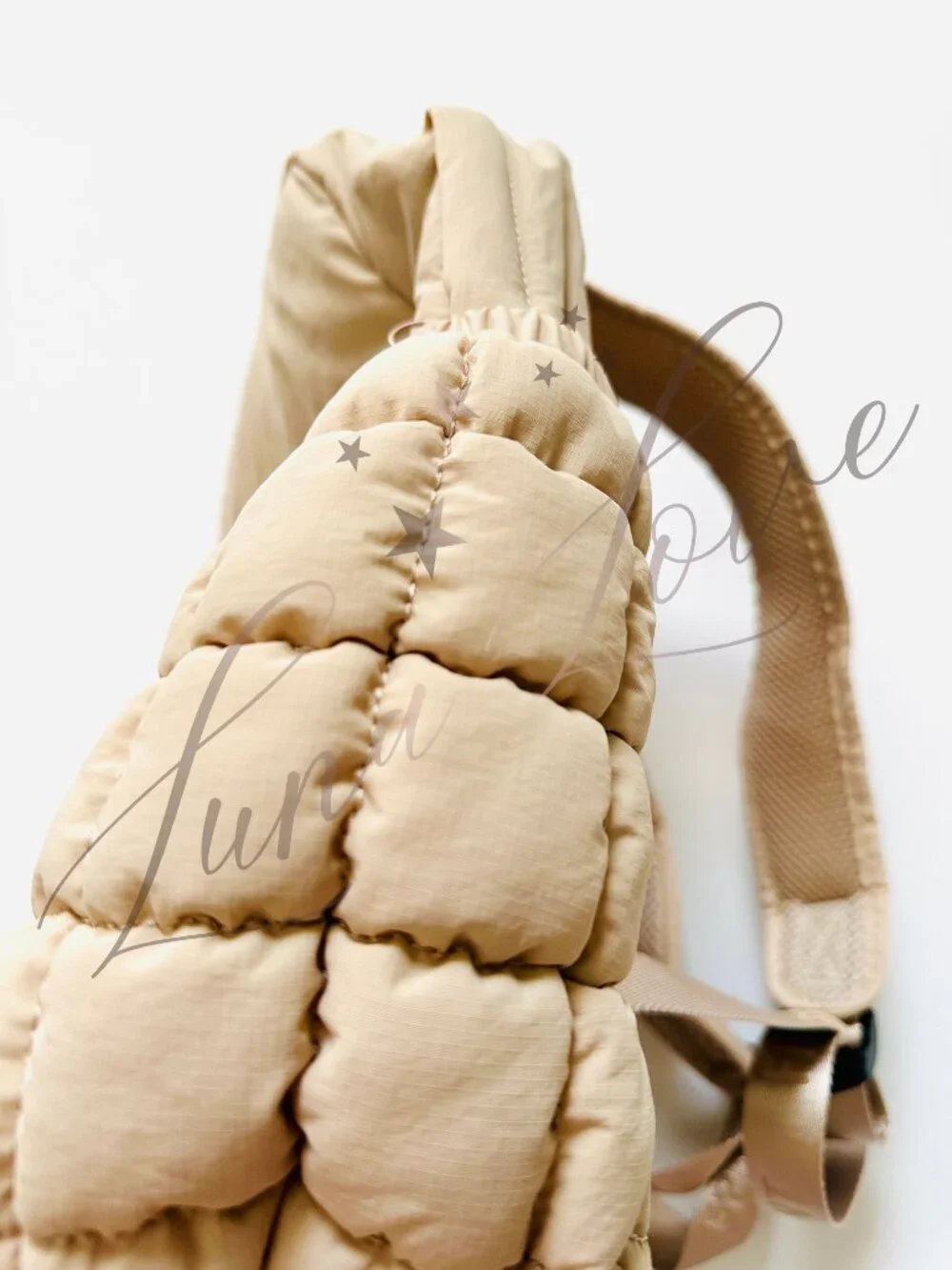 FREE PEOPLE Movement Quilted Backpack In Off White NWT